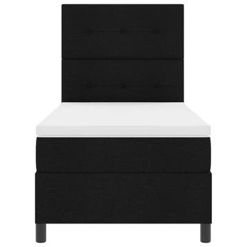 vidaXL Boxspring bed met LED-stripverlichting Zwart 90 x 190, Huis en Inrichting, Verzenden, Nieuw, Zwart, Stof