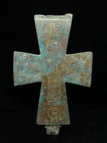 Byzantijns Brons Kruisenkolpion - 12.5 cm