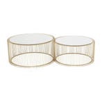 *WOONWINKEL* Kare Design Wire Messing Salontafelset Rond, Verzenden, Nieuw