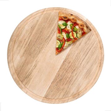 GGM Gastro | Pizzabord - met saftrille - rond - hout - |, Verzenden, Nieuw, Effen, Bord(en)