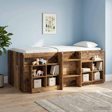vidaXL Bed kast met plank 2 st Oud hout 66 x 33 x 48 cm, Verzenden, Nieuw