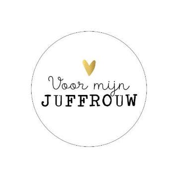 250x Sticker  voor mijn JUFFROUW  op rol (stickers), Ophalen of Verzenden, Nieuw, Meerdere stickers