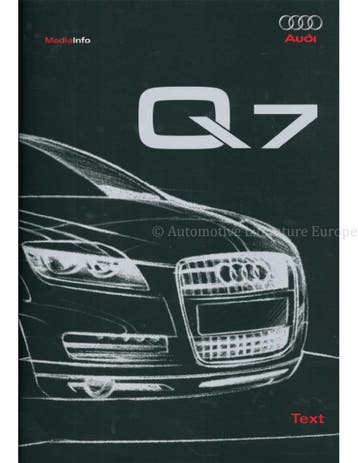 2005 AUDI Q7 HARDCOVER PERSMAP DUITS, Nieuw, Audi, Author