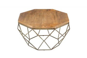 Design salontafel DIAMOND 70cm natuurlijk mangohout massief, Huis en Inrichting, Tafels | Salontafels, Ophalen of Verzenden, Nieuw