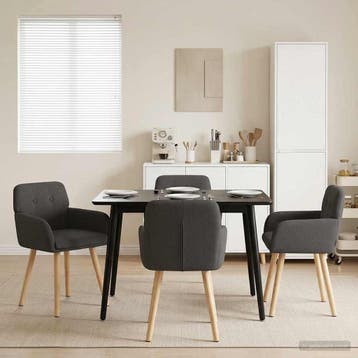 vidaXL Eettafelstoelen 4 st Bouclé Donkergrijs 59 x 57 x 85, Verzenden, Nieuw