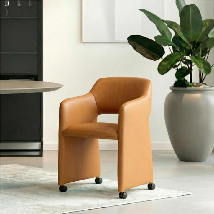 Set van 8 Leren eetkamerstoelen Icon - Toledo Mandarin, Huis en Inrichting, Stoelen, Nieuw, Leer, Ophalen of Verzenden