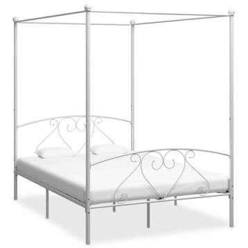 vidaXL Hemelbedframe metaal wit 160x200 cm, Verzenden, Wit, 200 cm, Metaal