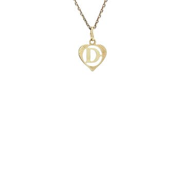 Gouden hanger letter D 14 karaat, Verzenden, Zo goed als nieuw, Goud