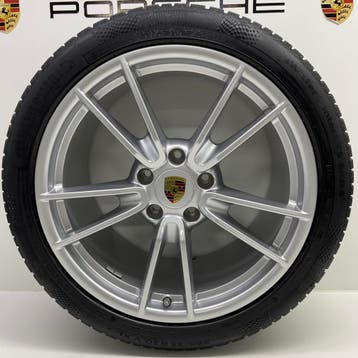 Porsche 992 ORIGINELE 19/20 velgen met winterbanden (8-9 mm), Ophalen, Gebruikt, 295 mm, Banden en Velgen