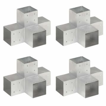vidaXL Paalverbindingen 4 st X-vorm 101x101 mm, Verzenden, Nieuw