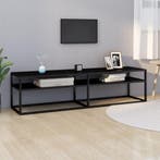Tv-meubel 160x40x40,5 gehard glas zwart, Verzenden, Nieuw