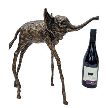 sculptuur, Surreal elephant artwork - 38 cm - Brons