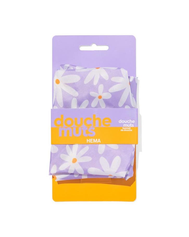 HEMA Douchemuts bloemen lila, Kleding | Heren, Mutsen, Sjaals en Handschoenen, Nieuw, Verzenden