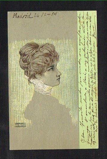 Raphaël Kirchner - Illustrator - Art Nouveau - Postkaart die, Gelopen