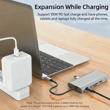 11-in-1 USB-C Hub Docking Station met HDMI, VGA, RJ45 & 100W, Verzenden, Nieuw