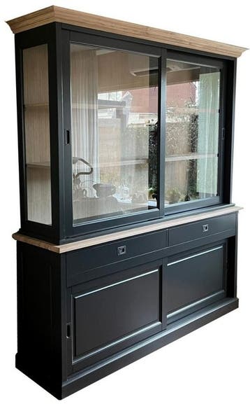Buffetkast antraciet Zaandam 200cm met eiken interieur, Ophalen of Verzenden, Nieuw