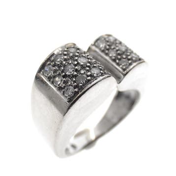 Witgouden fantasiering met diamanten; 0,42 ct., Gebruikt, Ophalen of Verzenden, Kleiner dan 17, Met edelsteen
