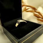 Pequignet bicolor gouden ring met staal en diamant; 0,06 ct., Sieraden, Tassen en Uiterlijk, Gebruikt, Overige kleuren, Ophalen of Verzenden