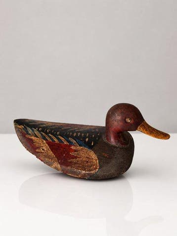 Lokeend - Antique Hand-Carved Wooden Hunting Duck Decoy –