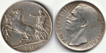 10 Lire Italie Italy Km 68,2 10 Abgelesen 1927 R Victor E..., Verzenden