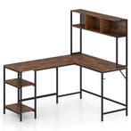 LIVSK L-vormig Hoekbureau met Opbergplank - Hoofdtelefoonhaa, Verzenden, Nieuw