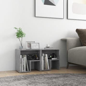 vidaXL Nachtkastjes 2 st 40x30x40 cm bewerkt hout betongrijs, Minder dan 45 cm, Verzenden, Nieuw, Minder dan 55 cm