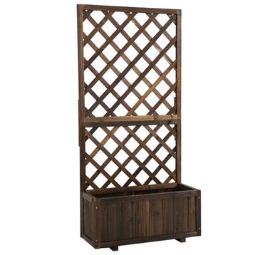 TRUUSK Verhoogd Bloembed Met Klimrek - Houten Bloembak 72,5x, Tuin en Terras, Verzenden
