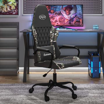 vidaXL Massage gamestoel kunstleer zwart en camouflage, Verzenden, Nieuw