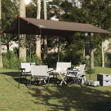 vidaXL Kampeerluifel waterdicht 406x306 cm bruin, Verzenden, Nieuw, Tot en met 2