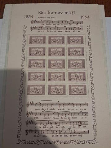 Tsjecho-Slowakije 1934/1934 - Blok nr. 1 muziek - Yvert et, Gestempeld