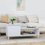 vidaXL Salontafel 100x50x45 cm bewerkt hout hoogglans wit, 100 tot 150 cm, Verzenden, Nieuw, 50 tot 100 cm