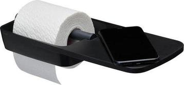Tiger Tess - Wc rolhouder met planchet - 32,1 cm - Zwart /, Verzenden, Nieuw