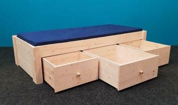 HOUTEN BED 3 laden 70x170 t/m 100x220cm GRATIS AFLEVEREN, Nieuw