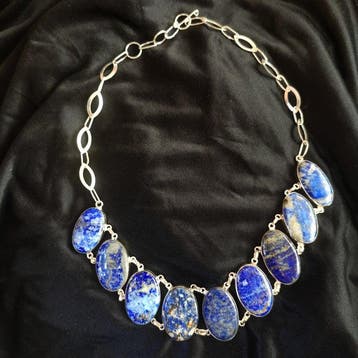 Lapis lazuli - Lapis Lazuli collier vintage - Halsketting -