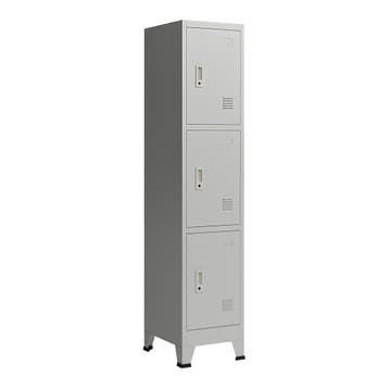 [en.casa] Lockerkast Joroinen 180x38x45 cm staal met 3 deure, Verzenden, Nieuw