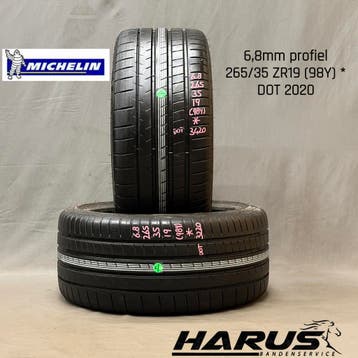 265/35/19 98Y * Michelin zomerbanden 6,8mm profiel 2X, Auto-onderdelen, Banden en Velgen, 19 inch, Gebruikt, 265 mm, Ophalen of Verzenden