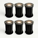 6-Stuks | LED Grondspot GU10 rond | Rhodos | RVS | IP66, Ophalen of Verzenden, Nieuw, Plafondspot of Wandspot, Led