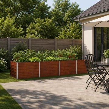 vidaXL Verhoogd Tuinbed Roestig 320 x 80 x 55 cm corton, Verzenden, Nieuw, Metaal, 60 tot 100 cm
