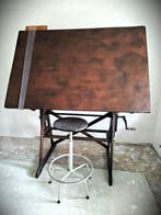 Tekentafel - Hout - Industriële vintage tekentafel /