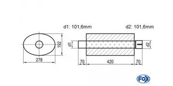 FOX Universele demper ovaal met mof - verwerking 754 278x192, Verzenden, Nieuw