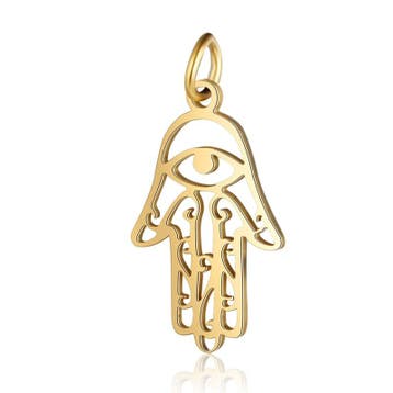 1 x RVS 201 Hamsa hand Fatima bedel Goud kleur, 21,5 x 13..., Ophalen of Verzenden, Nieuw, Kraal