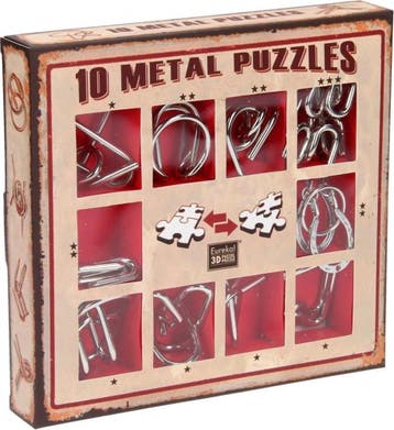 10 Metalen Puzzels Rode Editie | Eureka - Puzzels, Verzenden, Nieuw