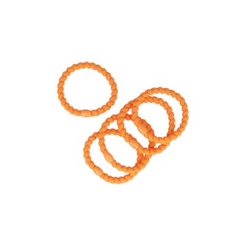 Haarelastieken Gedraaid - Hair Tie - Oranje - Set van 5, Nieuw