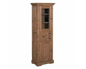 Tower Living Bologna Vitrinekast teakhout 66x50x191 cm -, Huis en Inrichting, Kasten | Vitrinekasten, Ophalen of Verzenden, Nieuw