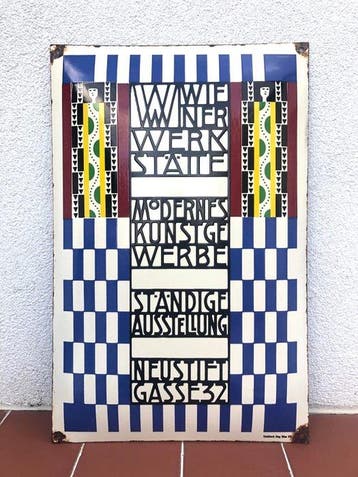 Wiener Werkstätte Art Nouveau - Reclamebord - Zeldzaam oud