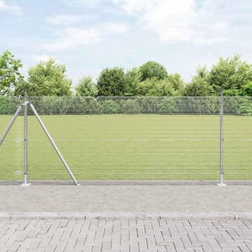 vidaXL gelast draadhek met betonnen voetstuk 10 x 0,8 m, Verzenden, Nieuw, IJzer