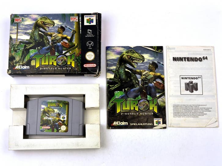 Turok Dinosaur Hunter [Nintendo 64], Spelcomputers en Games, Games | Nintendo 64, Zo goed als nieuw, Ophalen of Verzenden