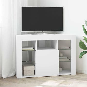 vidaXL Hoek LED TV Kast 100x40x68cm Wit Bewerkt hout, Huis en Inrichting, Minder dan 50 cm, Verzenden, Nieuw, Minder dan 100 cm