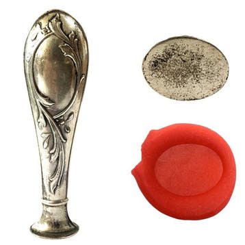 Exquisite Silver Art Nouveau Wax Seal Stamp – Blank Matrix -