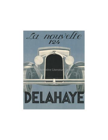 1933 DELAHAYE 124 LEAFLET FRANS, Nieuw, Author